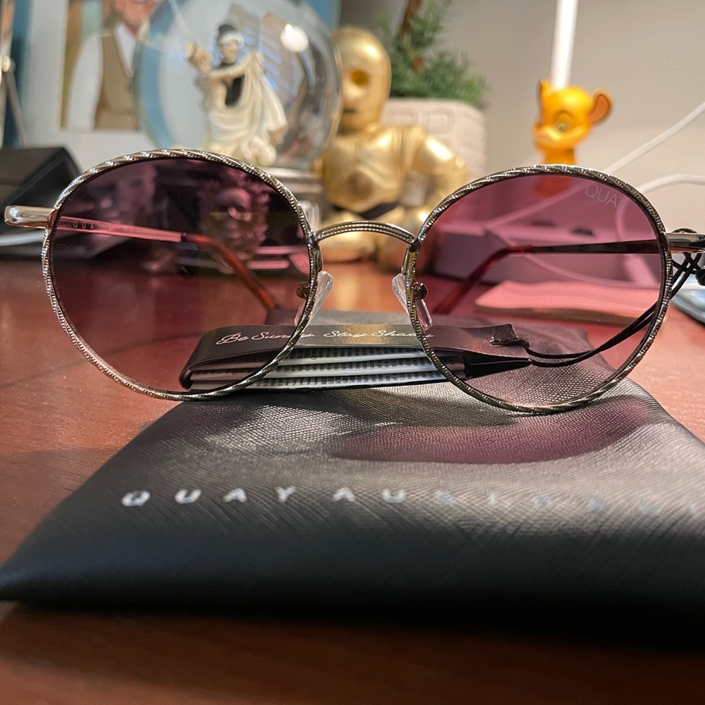 Quay Australia rose colored sunglasses